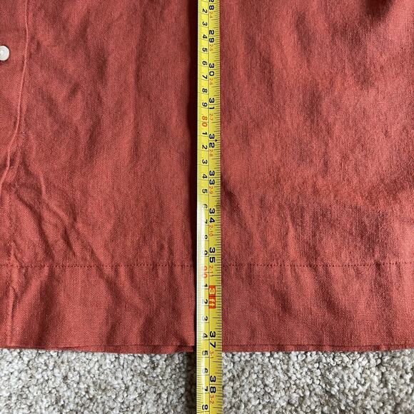 Old Navy XXL Linen Blend Button Front Casual Shirt Dress Pockets Rust 2XL - Picture 11 of 13
